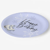 Schaatsen Winter Verjaardagsfeest Papieren Bordje (Gekanteld)