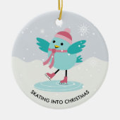 Schaatsen Wintersport Foto Keramisch Ornament (Voorkant)