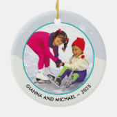 Schaatsen Wintersport Foto Keramisch Ornament (Achterkant)