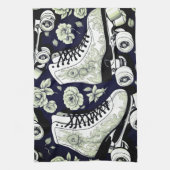  Schaatsen Zwart & Wit Theedoek (Verticaal)