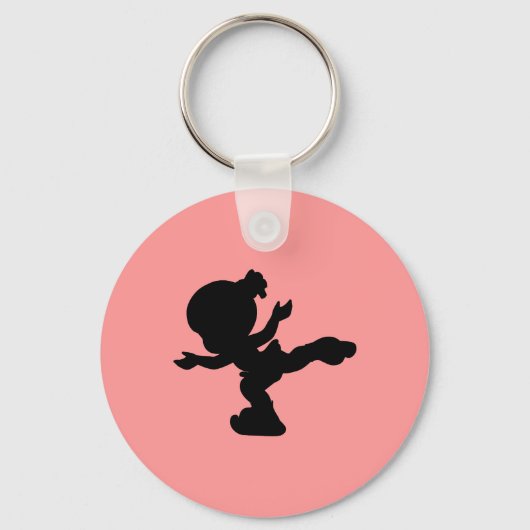 Schaatsend Silhouet van een Meisje Sleutelhanger (Voorkant)