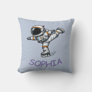 Schaatsende astronaut figuurschaatsen kussen