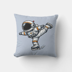 Schaatsende astronaut figuurschaatsen kussen