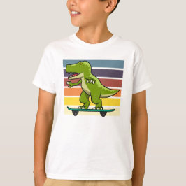 Schaatsende dinosaurus T-Rex T-shirt