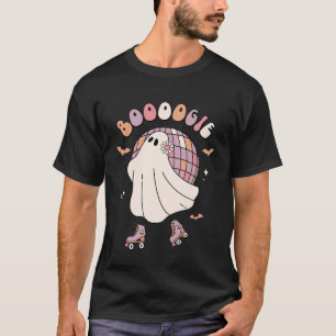Schaatsende Geest Schaatser Disco Halloween Roller T-shirt