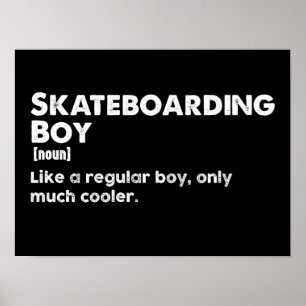 Schaatsende Jongen Grappige Definitie Skateboarder Poster