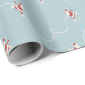 Schaatsende Kerstman Cadeaupapier (Rol Hoek)