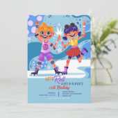 Schaatsende kinderen kaart (Staand voorkant)