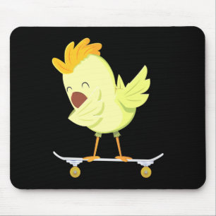 Schaatsende Kip Kip Op Skateboard Cadeau Voor Muismat