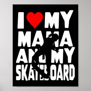 Schaatsende meisjesthema Ik hou van mama en mijn s Poster