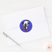 Schaatsende Panda Ronde Sticker (Envelop)