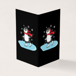 Schaatsende Pinguïn Kaart