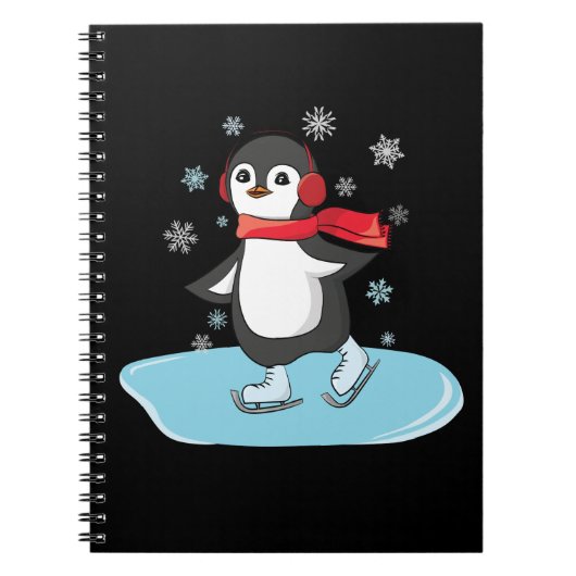 Schaatsende Pinguïn Notitieboek (Voorkant)