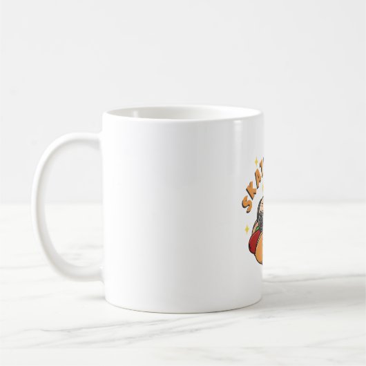 Schaatsende Pug Koffiemok (Links)