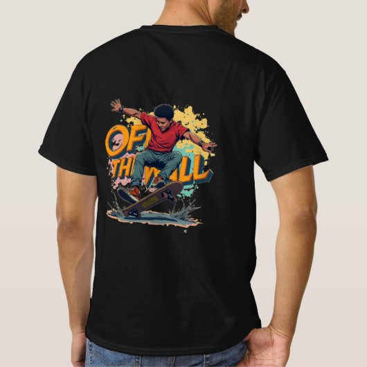 Schaatsende skateboarder T-shirt (Achterkant)