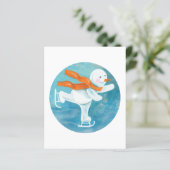 Schaatsende Sneeuwman Brief (Staand voorkant)