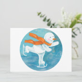 Schaatsende Sneeuwman   Kaart (Staand voorkant)