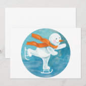 Schaatsende Sneeuwman   Kaart (Voorkant / Achterkant)