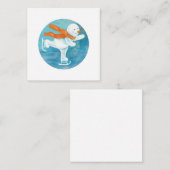 Schaatsende Sneeuwman   Notitiekaartje (Voorkant / Achterkant)