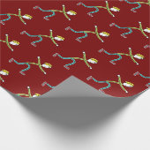 Schaatsende Stickman Cadeaupapier (Hoek)