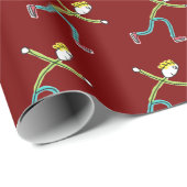Schaatsende Stickman Cadeaupapier (Rol Hoek)
