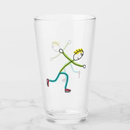 Schaatsende Stickman Glas