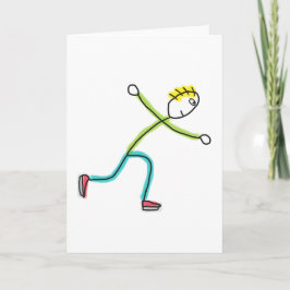 Schaatsende Stickman Kaart