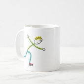 Schaatsende Stickman Koffiemok (Voorkant links)