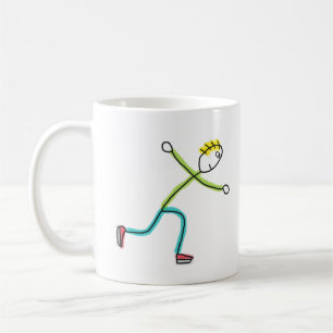 Schaatsende Stickman Koffiemok