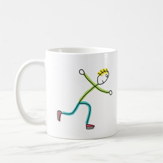 Schaatsende Stickman Koffiemok (Links)