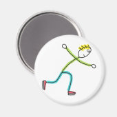 Schaatsende Stickman Magneet (Voorkant / Achterkant)