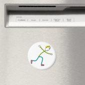 Schaatsende Stickman Magneet (Insitu (Vaatwasser))