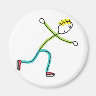 Schaatsende Stickman Magneet