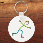 Schaatsende Stickman Sleutelhanger (Achterkant)