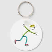 Schaatsende Stickman Sleutelhanger (Achterkant)