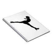 Schaatsende Vrouw Silhouet Notitieboek (Rechterzijde)