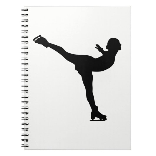 Schaatsende Vrouw Silhouet Notitieboek (Voorkant)