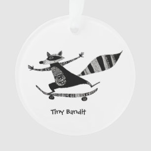 Schaatsende wasbeer – Whimsical wasbeer dier Ornament