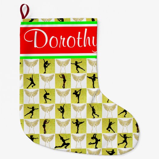 SCHAATSENGEL GEPERSONALISEERDE KERSTKOUS GROTE KERSTSOK (Voorkant)