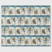 schaatsengelen cadeaupapier (Vlak)