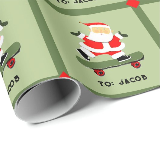 Schaatsenrijden Kerstcadeau Cadeaupapier (Rol Hoek)