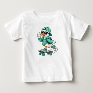 Schaatsenrijder Eend T-Shirt, Cool Eend die op Ska
