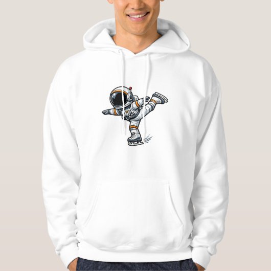 Schaatser Astronaut Figuur Hoodie (Voorkant)