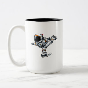 Schaatser Astronaut Figuur Tweekleurige Koffiemok