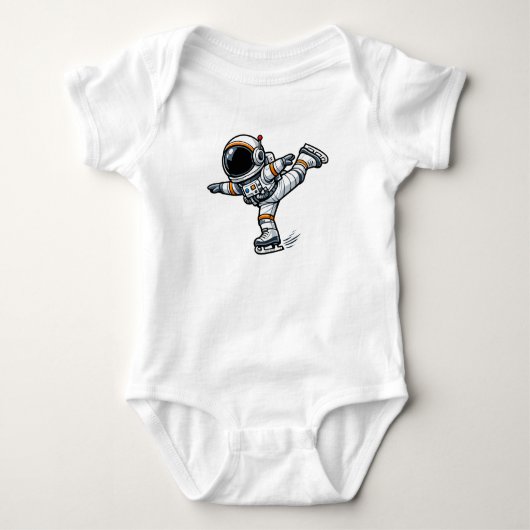 Schaatser Astronaut Kunstschaatsen Romper (Voorkant)
