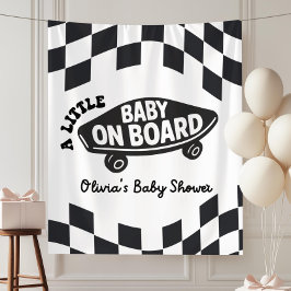 Schaatser Baby Shower Welkom Bord Op Maat Retro Ge Wandkleed