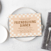 Schaatser Checkerboard Friendsgiving Diner Kaart