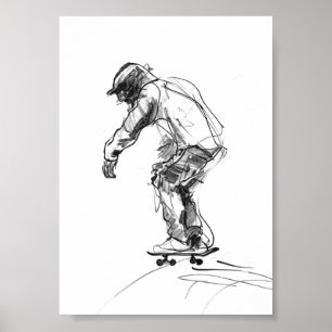 schaatser in beweging poster
