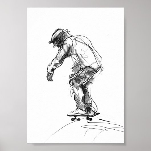 schaatser in beweging poster (Voorkant)