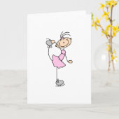 Schaatser in roze Kaart (Gele Bloem)